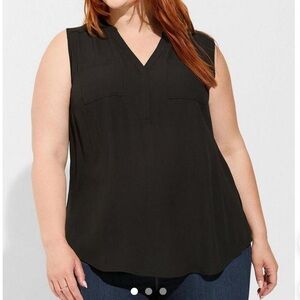Torrid black Harper Sleeveless blouse 1X plus 14 16 sexy work wear